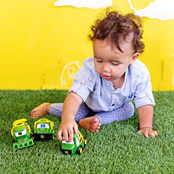 Go Grippers John Deere Construction Crusiers Trailer Set Push Vehicles, Tough Ol' Trio